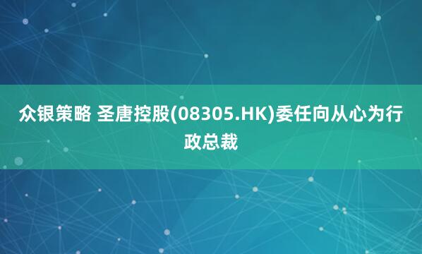 众银策略 圣唐控股(08305.HK)委任向从心为行政总裁