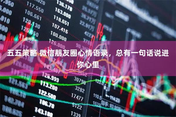 五五策略 微信朋友圈心情语录，总有一句话说进你心里