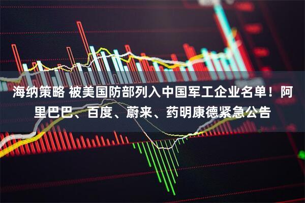 海纳策略 被美国防部列入中国军工企业名单！阿里巴巴、百度、蔚来、药明康德紧急公告